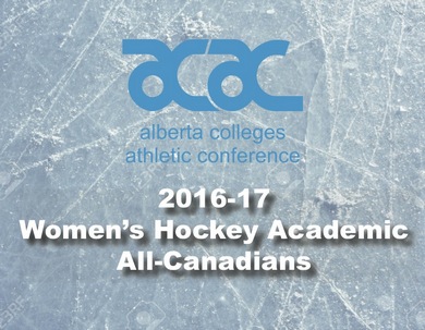 2016-17 ACAC Women&rsquo;s Hockey Academic All-Canadians