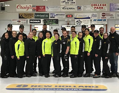 Shanghai University of International Business and Economics curling team with the Lakeland College Rustlers
