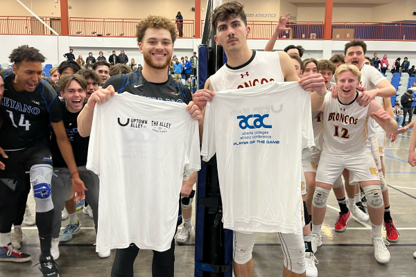 Men's Volleyball Huskies best Broncos in regular season finale